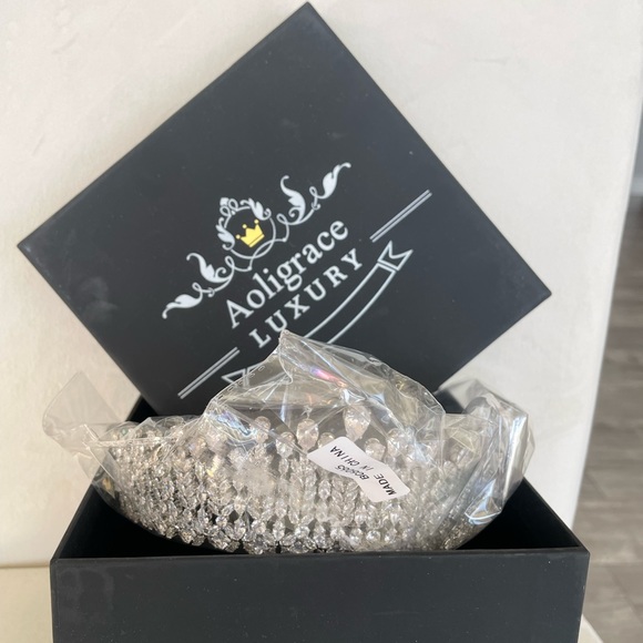 New Aoligrace Wedding Tall Cubic Zirconia Tiaras Queen CZ Pageant Crowns 👑👑👸 - Picture 3 of 5